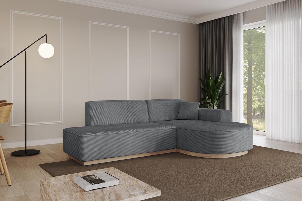ECKSOFA Ottomane Rechts ARRIO-L1 - 243x171x83 cm Dunkelgrau - Dunkelgrau, Holzwerkstoff/Textil (243/171cm) - ALTDECOR