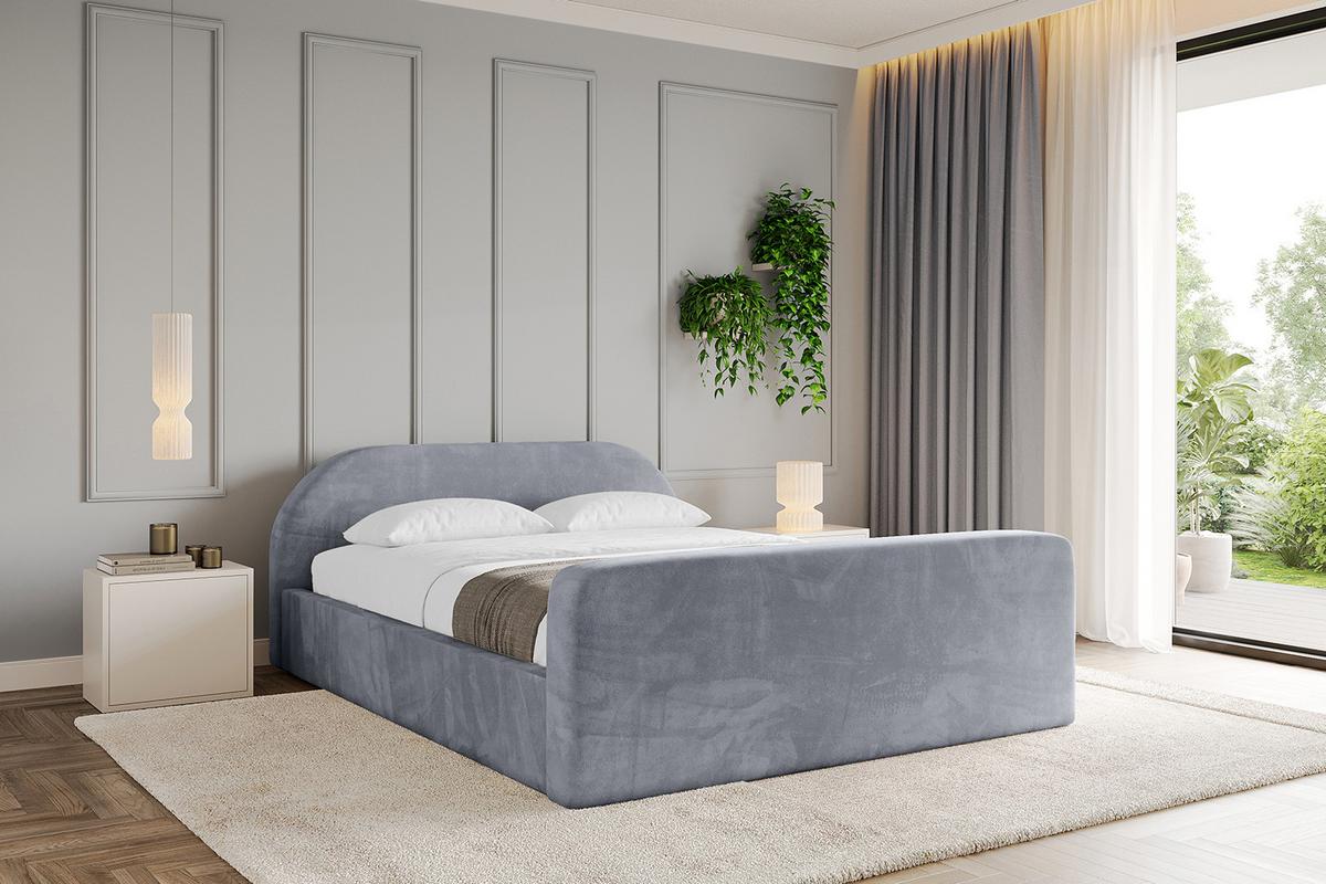 POLSTERBETT mit Bettkasten, Fußteil und Lattenrost, Boxbett mit Matratze H3/H4 - TIVON-Z-V1 180x200 Grau - Grau, Holzwerkstoff/Textil (180/200cm) - ALTDECOR