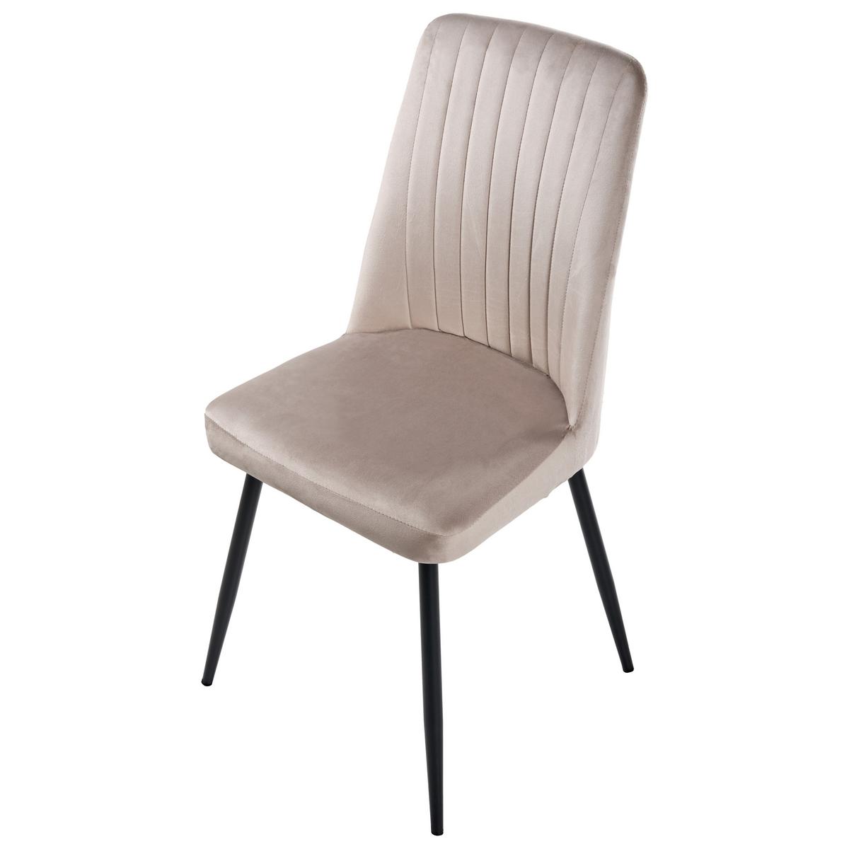 ESSZIMMERSTUHL 4er-Set Beige Kirby - Beige/Schwarz, Textil (47/91/49cm) - Beliani