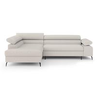 ECKSCHLAFSOFA Mellow mit Bettkasten, Beige, links - Beige/Schwarz, Textil (270/205cm) - Beautysofa