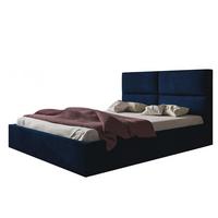 BETT 90x200 - Polsterbett mit Bettkasten und Metallrahmen - Modern Betten - Glatter Kronos-Stoff - Kollektion Lizbona, Blau - Blau, Holz/Textil (90/200cm) - Alpi-Möbel