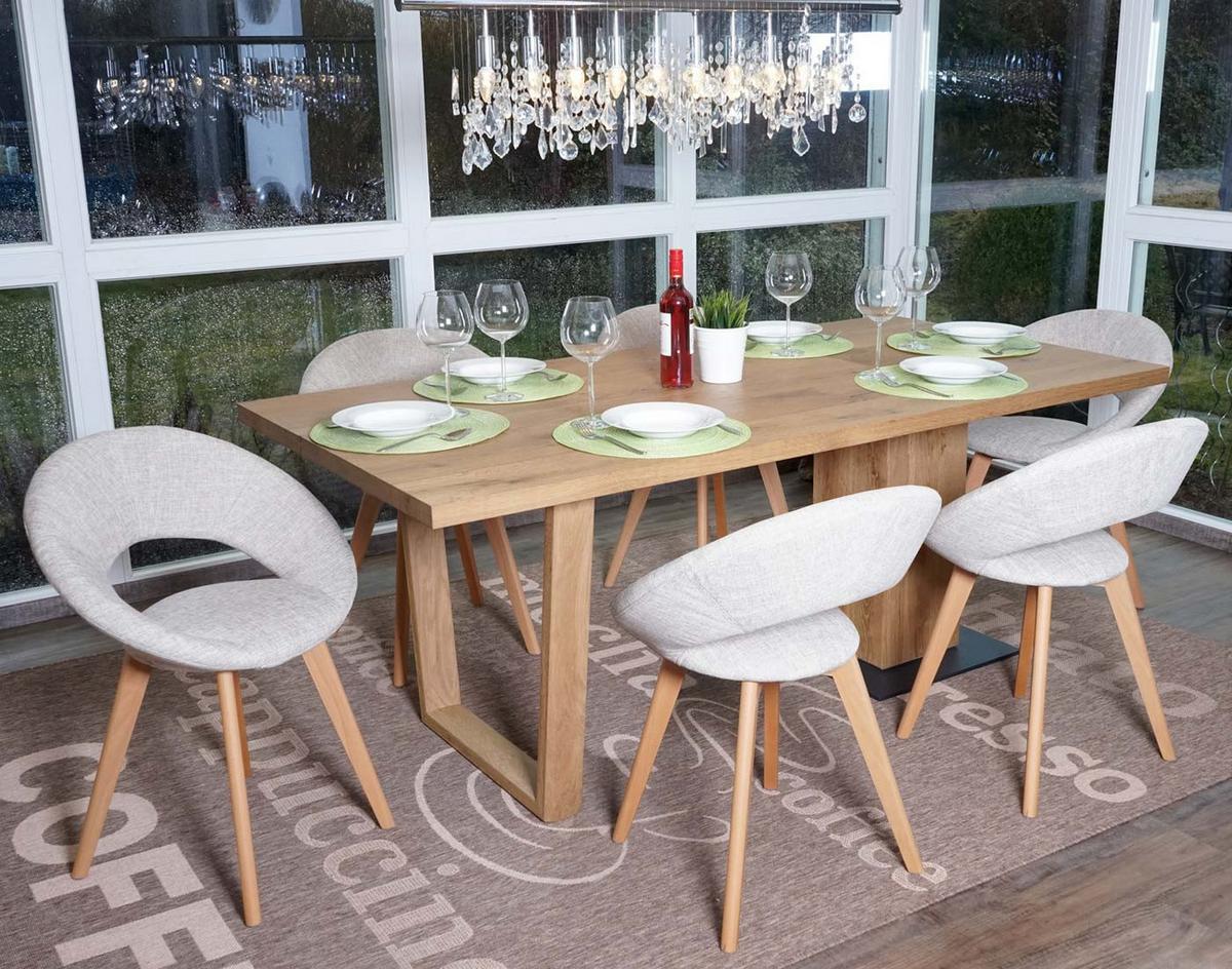 ESSZIMMERSTUHL Beige, Grau 6er-Set - Greige/Beige, Holz (60/79/50cm) - MCW