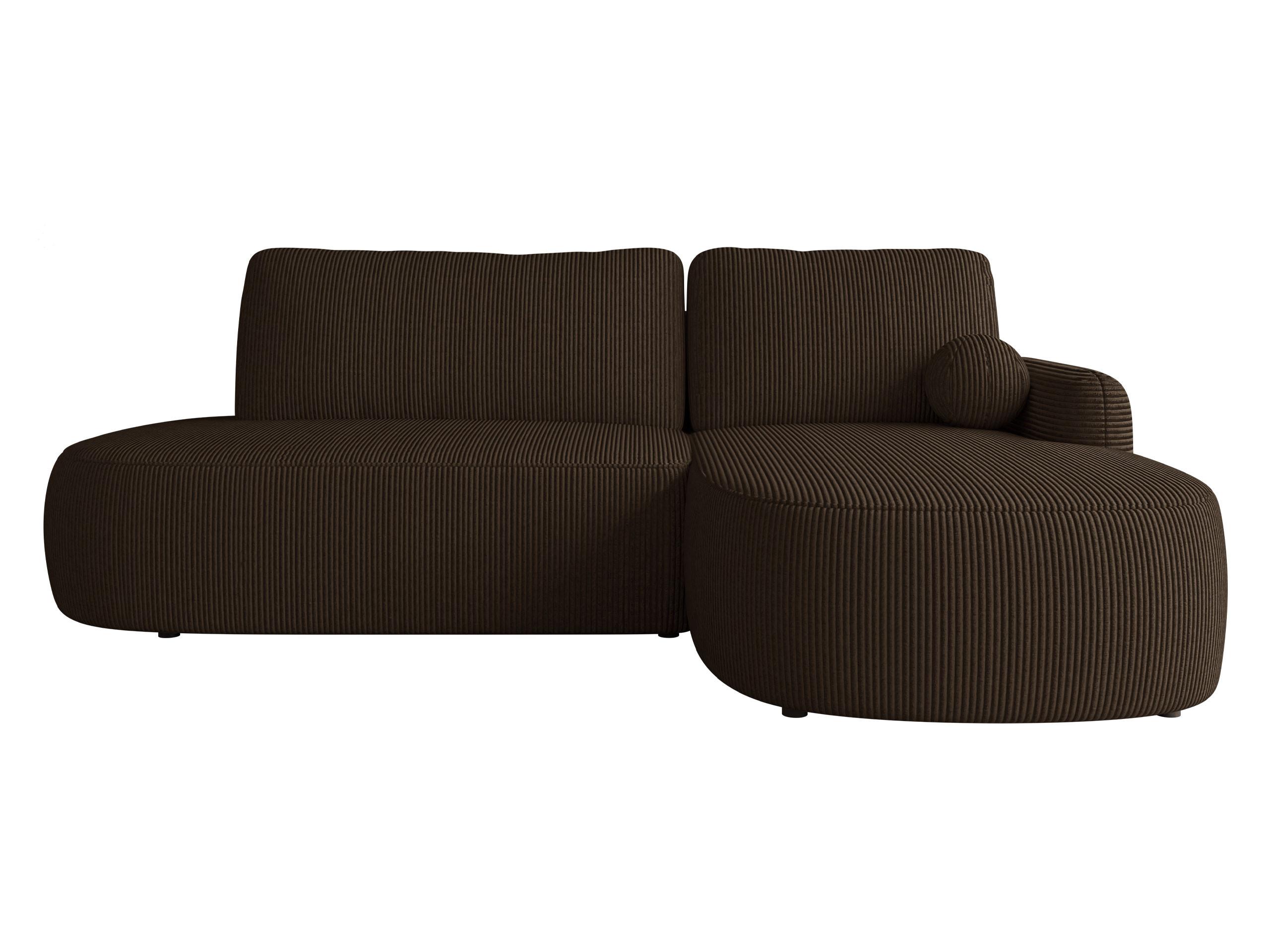 ECKSOFA Loridu O Cord, Seite: Rechts - Schwarz/Braun, Holz/Kunststoff (174/274cm) - MIRJAN24
