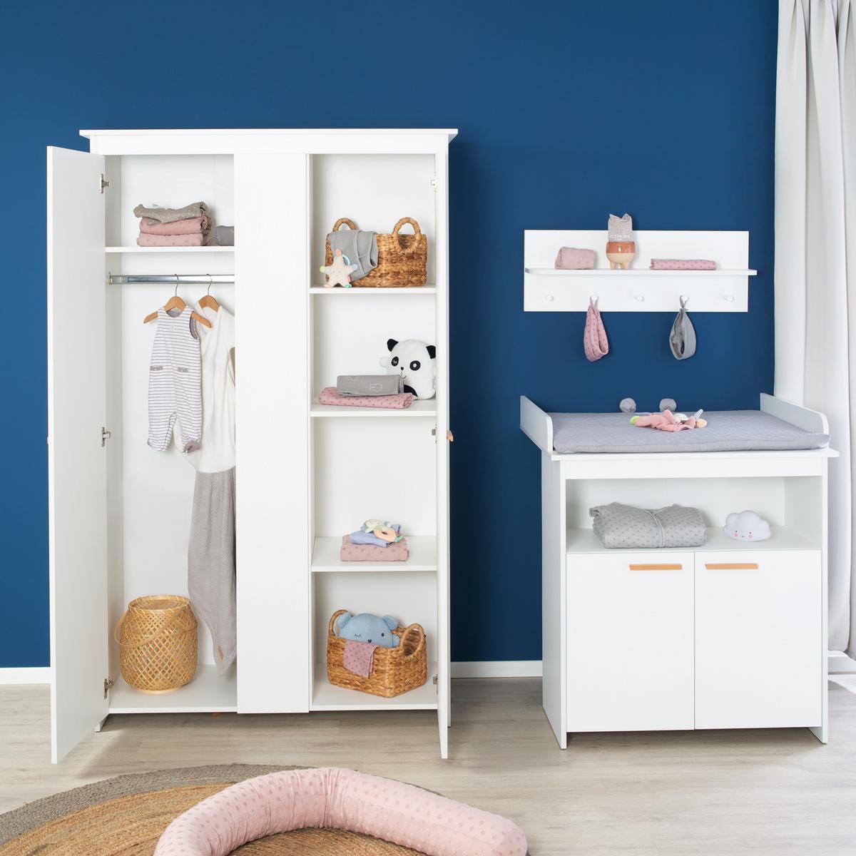 KLEIDERSCHRANK Anton - Weiß, Holz/Holzwerkstoff (119/190/52cm) - Roba