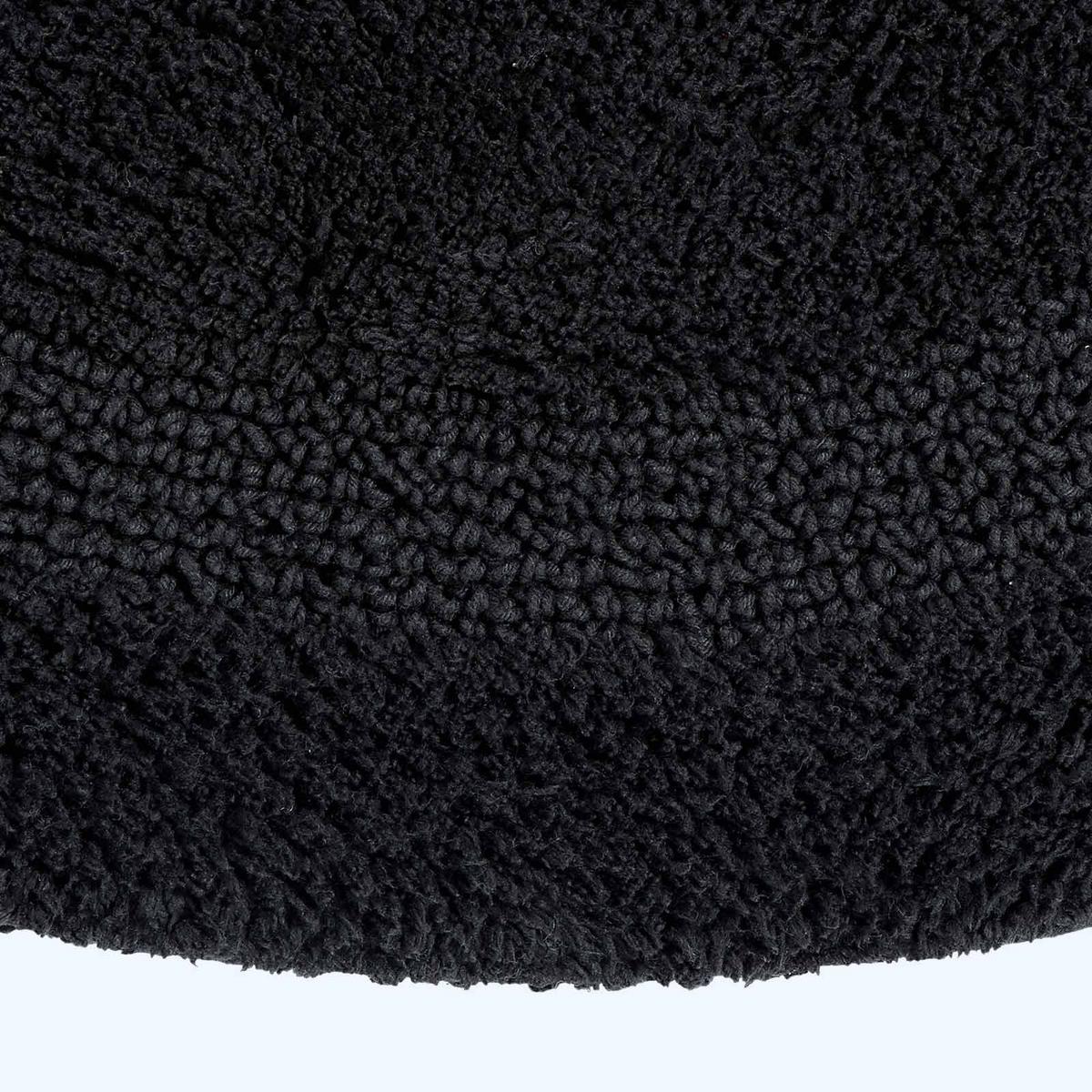 BADEMATTE 80 cm rund, 100% Baumwolle, wendbar - Schwarz, Textil (80/80cm) - Homescapes