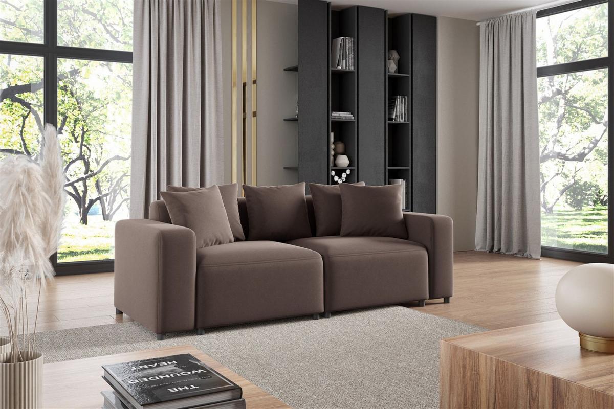 SOFA Megan 2-sitzer In Salvador - Braun, Holzwerkstoff/Textil (236/75/98cm) - Fun Möbel