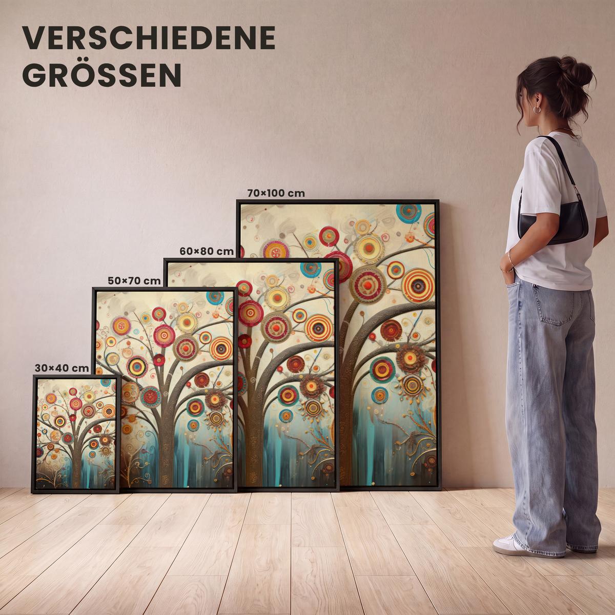 LEINWAND Bilder mit Rahmen - Baum - Baum des Lebens - Farbe - 30x40 - Braun, Textil (30/40cm) - MuchoWow