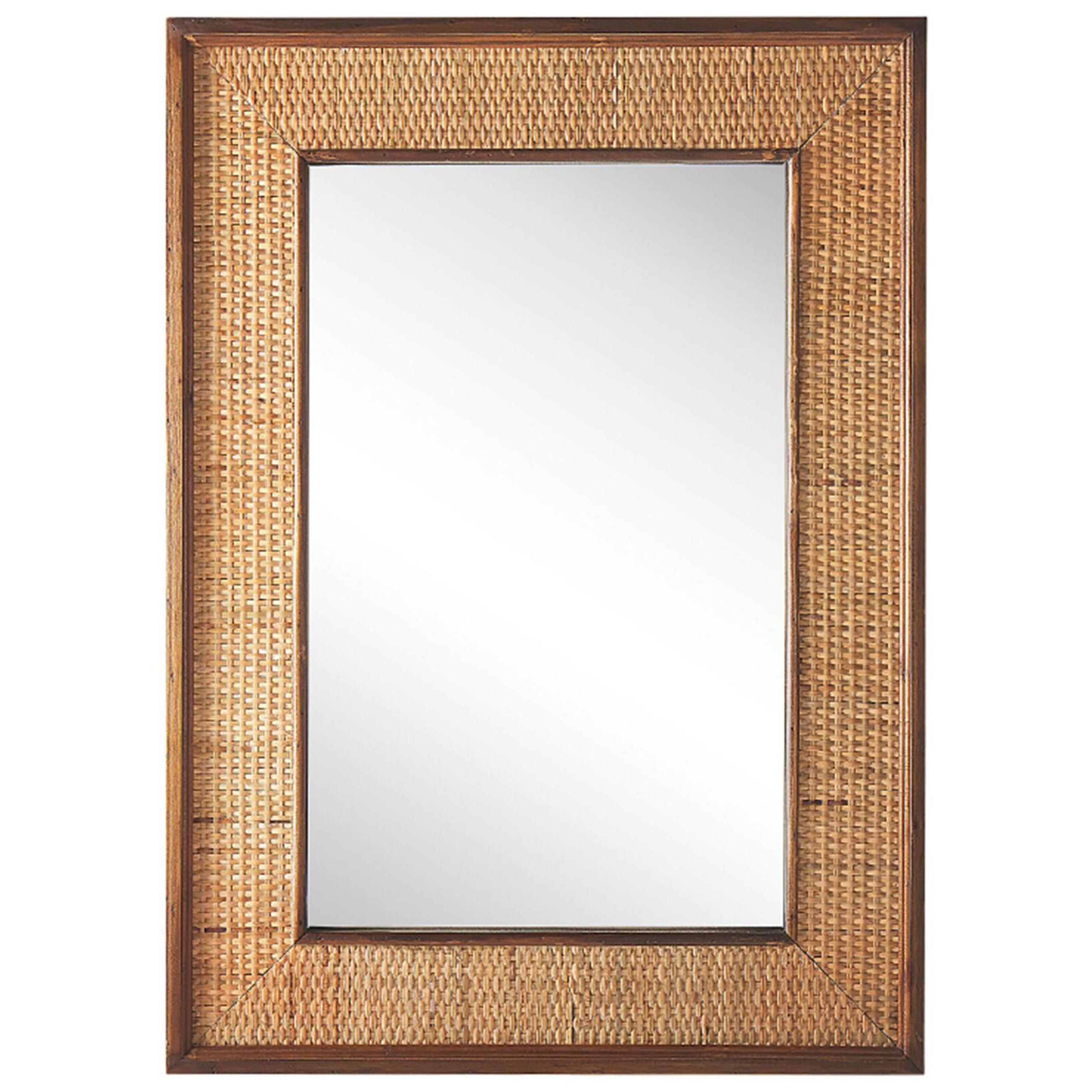 WANDSPIEGEL Holz hellbraun rechteckig 54/74 cm Iguala - Hellbraun/Dunkelbraun, Holz (54/74/5cm) - Beliani