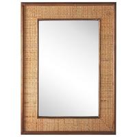 WANDSPIEGEL Holz hellbraun rechteckig 54/74 cm Iguala - Hellbraun/Dunkelbraun, Holz (54/74/5cm) - Beliani