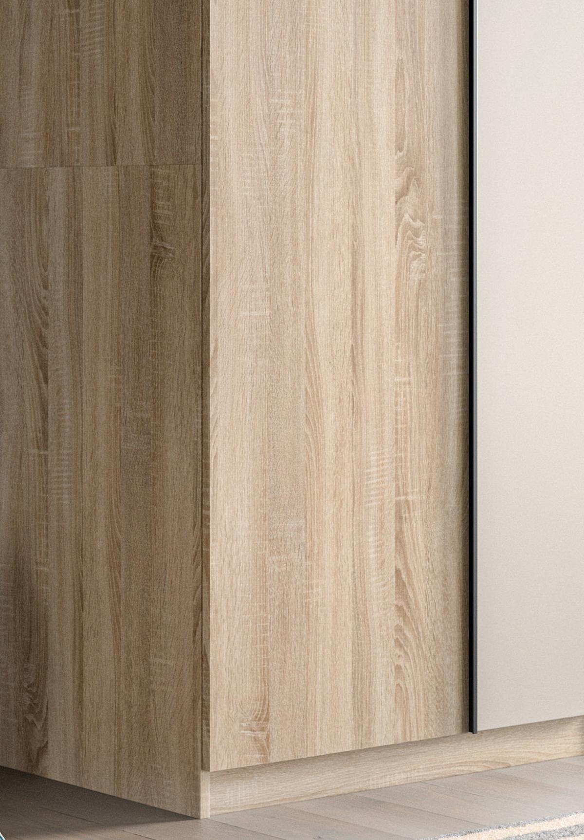 KLEIDERSCHRANK Eiche Sonoma, Kaschmir 5-türig 230 x 183 cm, Drehtürenschrank mit viel Stauraum - Kaschmir/Eichefarben, Holzwerkstoff/Kunststoff (230/183/53cm) - Inn.Furn