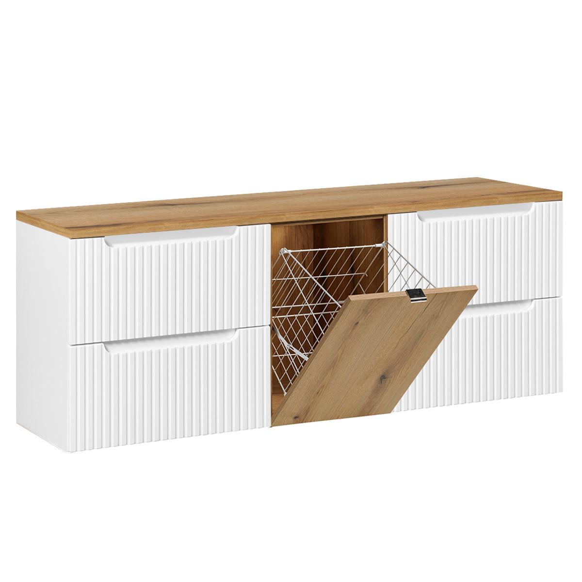 WASCHTISCHUNTERSCHRANK 160.4cm Riva Weiß - Weiß, Holzwerkstoff (160.4/59/40cm) - Petits-meubles