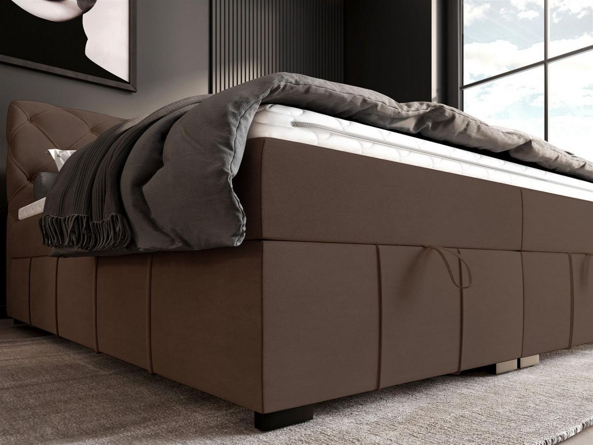 BOXBETT Gisel - Dunkelbraun, Holzwerkstoff/Textil (120/200cm) - Fun Möbel