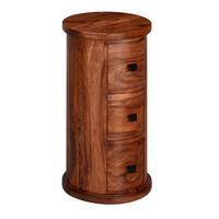 KOMMODE – Massivholz, 35x65x35 cm, 3 Schubladen, schmal - Braun, Holz (35/65/35cm) - KADIMA DESIGN