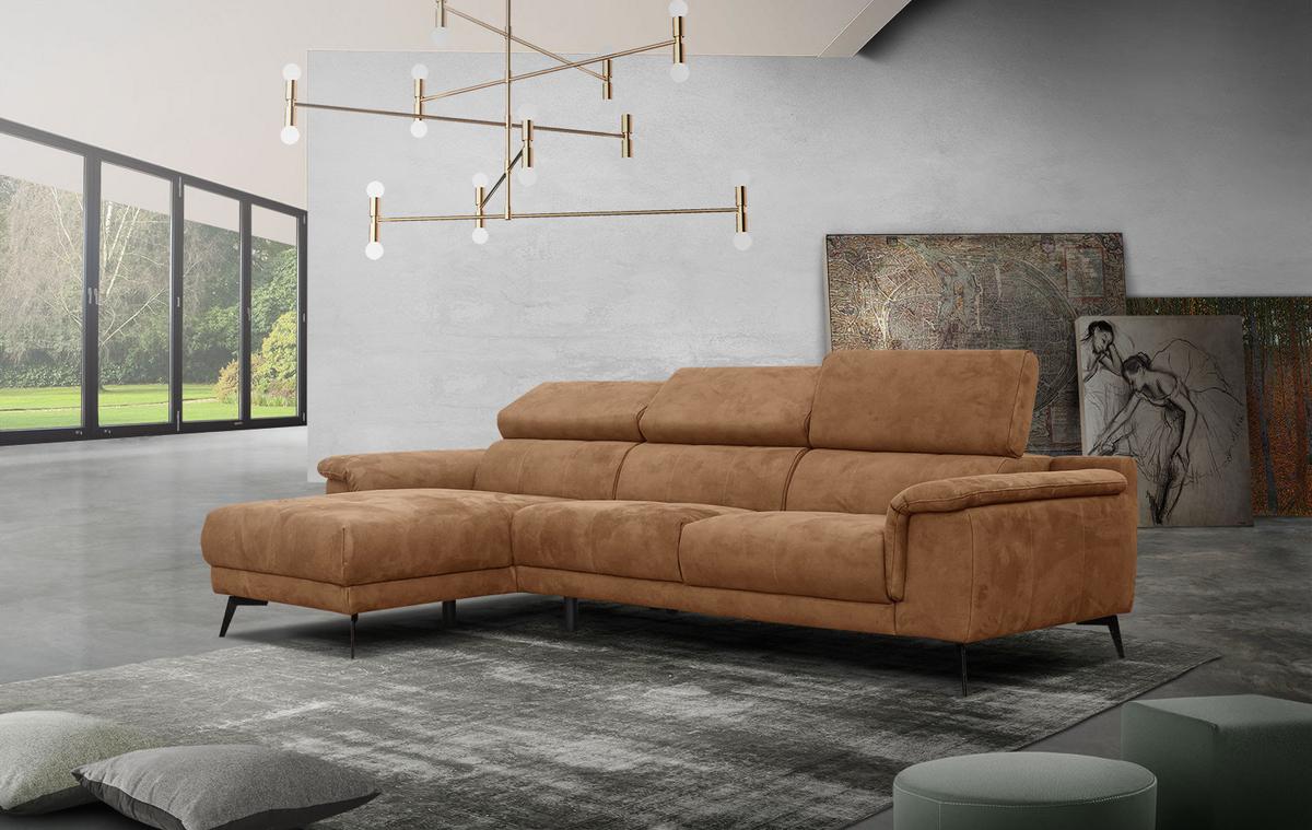 ECKSOFA FIERO 4-Sitzer, braun - Schwarz/Braun, Holzwerkstoff/Textil (158/269cm) - Wozimo