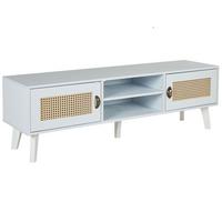 TV-MÖBEL Weiß, Beige PARTON 39/140/45 cm - Weiß, Holzwerkstoff (140/45/39cm) - Beliani