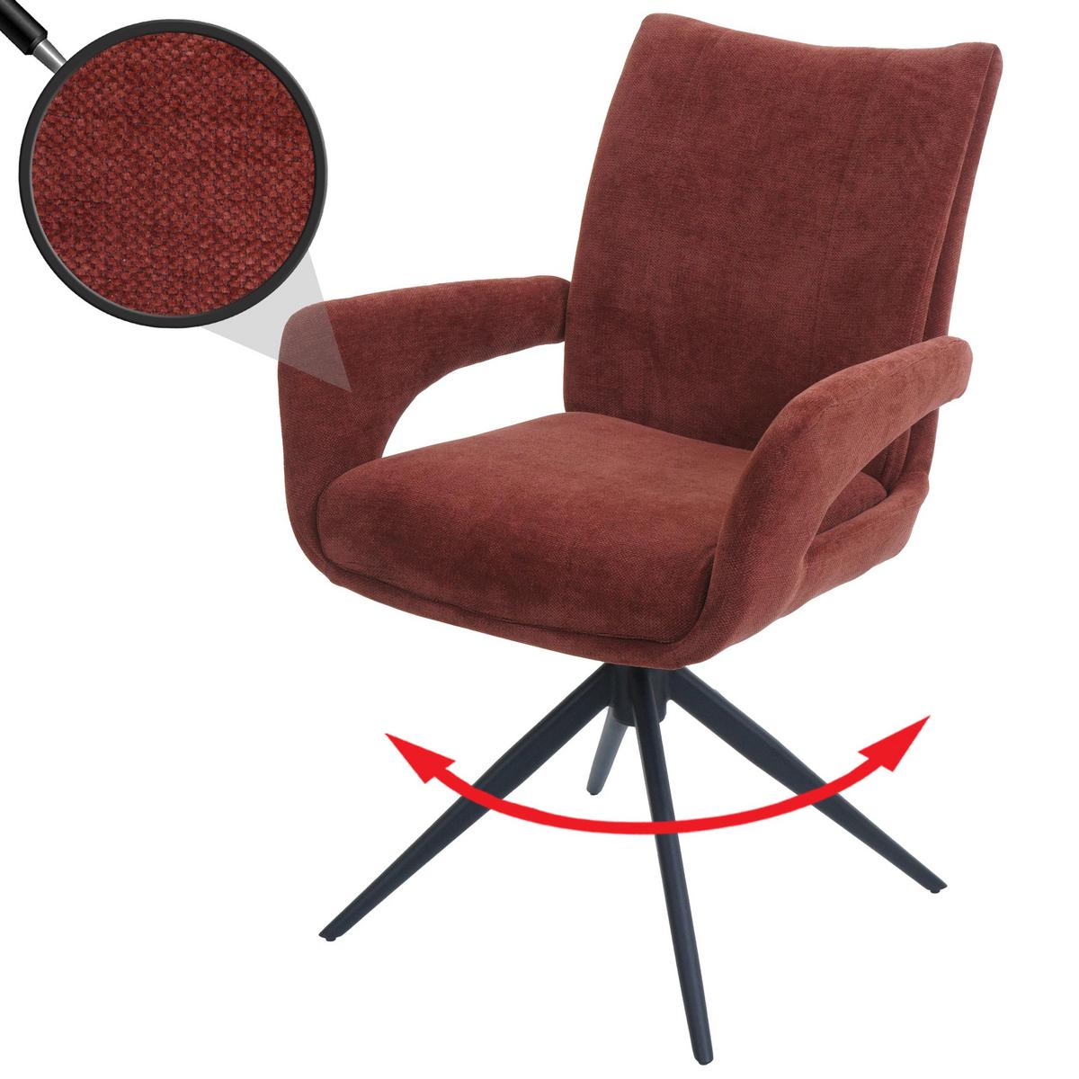 ESSZIMMERSTUHL Rotbraun - Rotbraun, Textil (60/90/60cm) - MCW