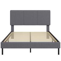 BETTGESTELL Polyester Sperrholz Dunkelgrau - Dunkelgrau, Holzwerkstoff/Textil (140/200cm) - HOMCOM