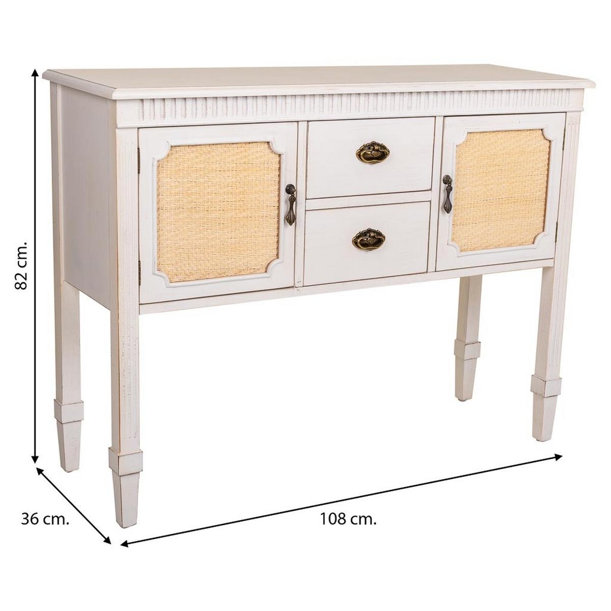 KONSOLE aus Holz 108x36x82 cm - Weiß, Holz (36/108/82cm) - Wanderlust