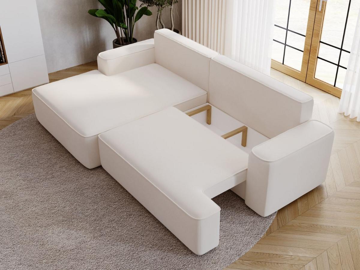 ECKSOFA California Creme Links - Creme, Holz/Textil (165/270cm) - Graingold