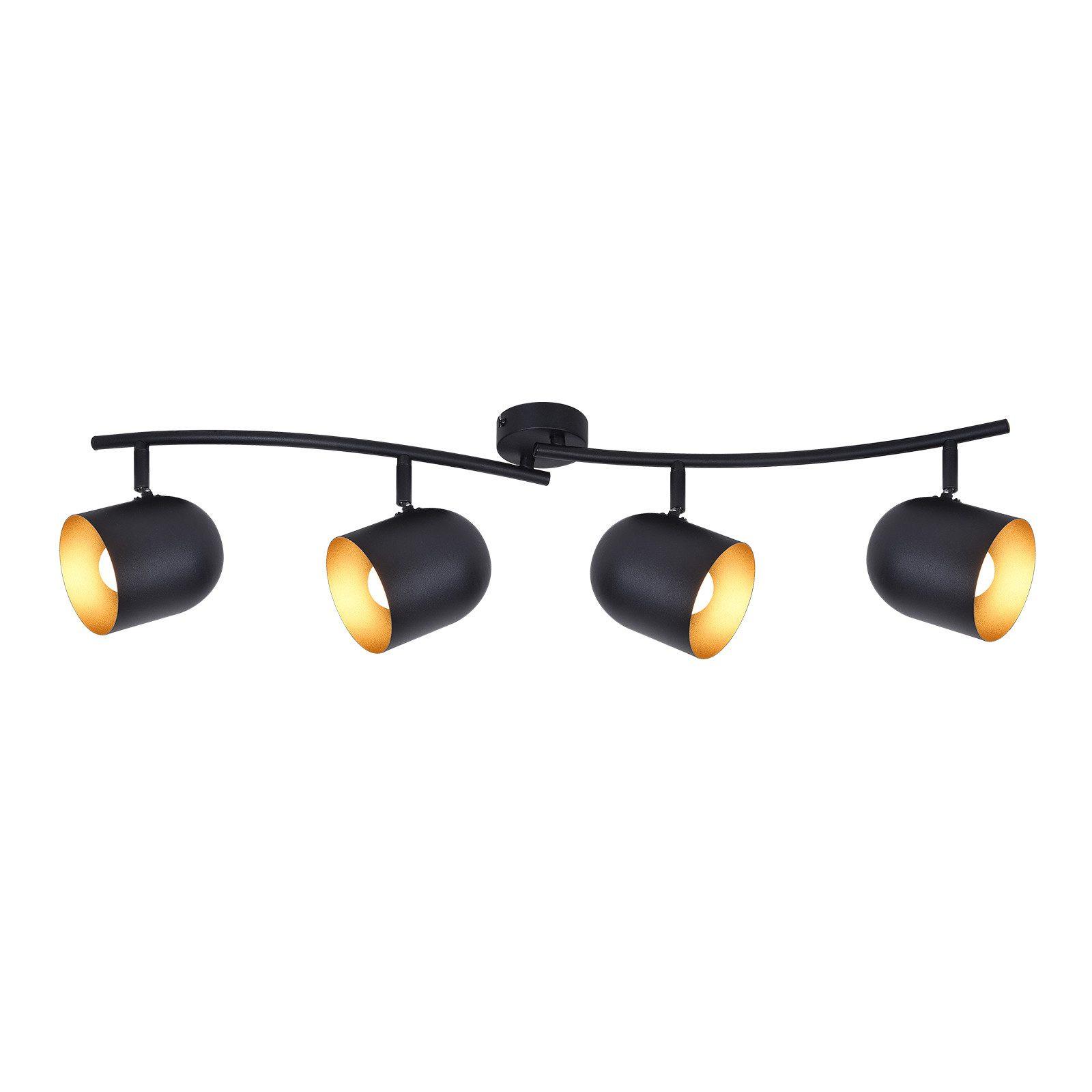 DECKENSTRAHLER Gera 4-flammig 79/12/21 cm - Schwarz, Metall (79/12/21cm) - Nettlife