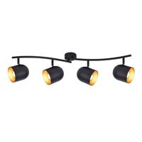 DECKENSTRAHLER Gera 4-flammig 79/12/21 cm - Schwarz, Metall (79/12/21cm) - Nettlife