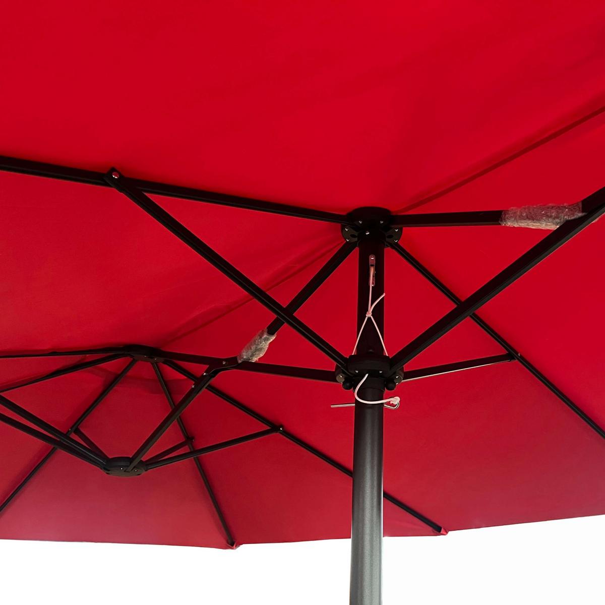 GARTENSCHIRM Rot 270/245/460 - Rot, Textil/Metall (270/460cm) - RAUMHIRSCH FURNITURE