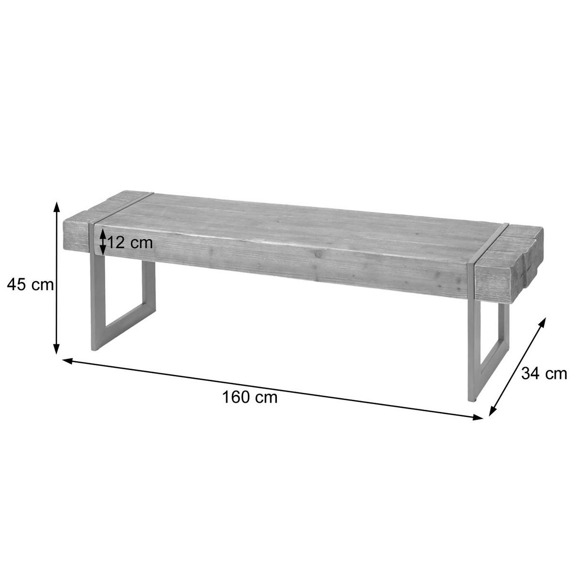 SITZBANK Braun - Naturfarben/Braun, Holz (160/45/34cm) - MCW