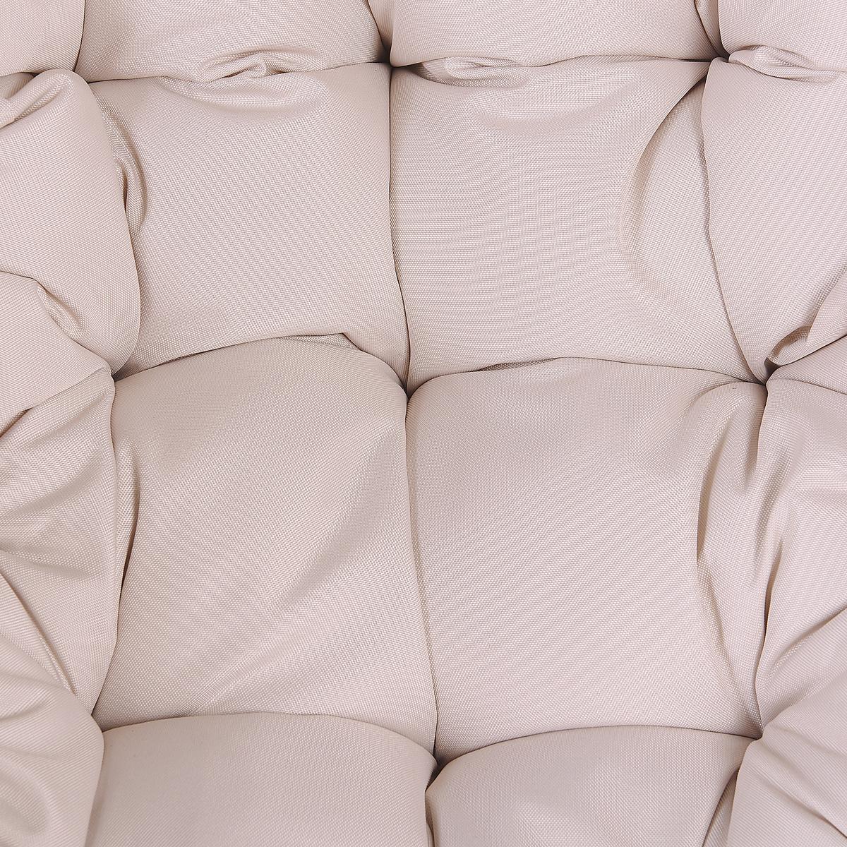 HÄNGESESSEL PE Rattan natürlich/beige mit Sitzkissen 97 cm Arsita - Beige/Naturfarben, Kunststoff (100/121/97cm) - Beliani