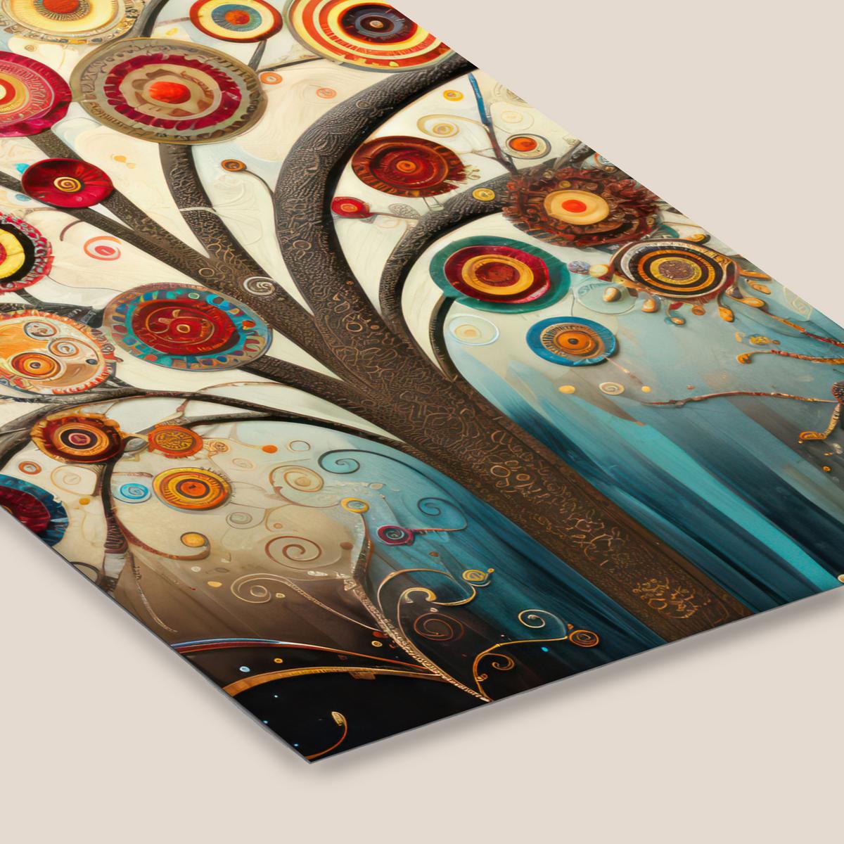 POSTER MIT RAHMENGERAHMTES BILD Baum - Baum des Lebens - Farbe 60x90 cm - Braun, Papier (60/90cm) - MuchoWow