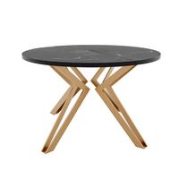 ESSTISCH ausziehbar aus MDF, Schwarz - Goldfarben/Schwarz, Holzwerkstoff (120/120/76cm) - Idohome