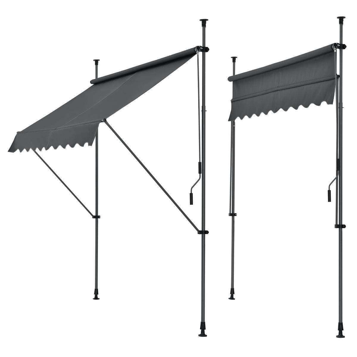 KLEMMMARKISE Stem - Dunkelgrau, Textil/Metall (250/309/120cm) - pro.tec