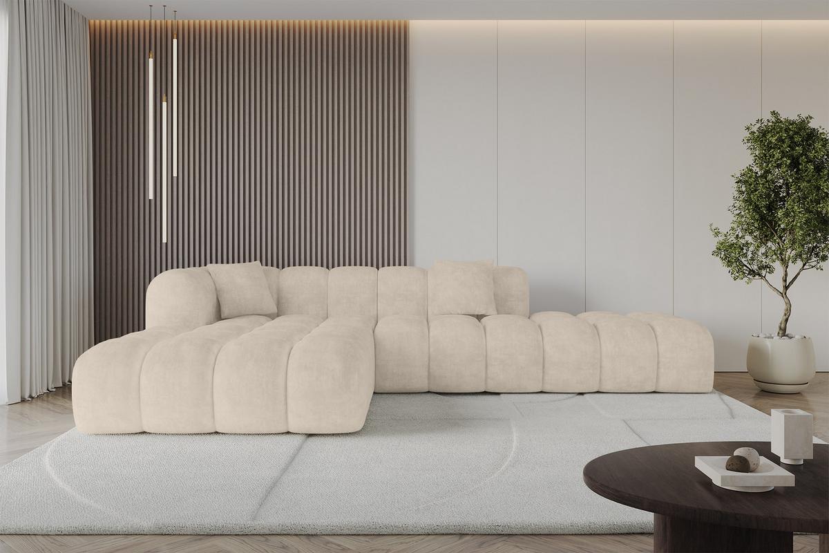 ECKSOFA Ottomane Links OLEA-L2 - 289x176x71 cm Taupe - Taupe/Schwarz, Holzwerkstoff/Kunststoff (289/176cm) - ALTDECOR