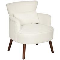 SESSEL mit Rückenlehne, abgerundeten Armlehnen Gepolstert Loungesessel Kordoptik - Beige, Textil (69/78/69.5cm) - HOMCOM