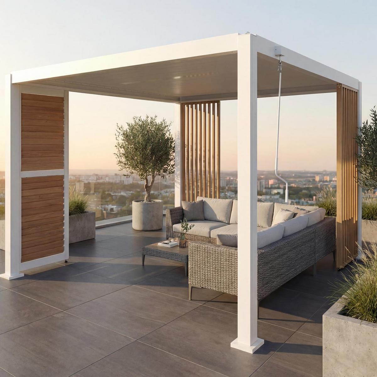 PERGOLA Weiß - Weiß, Metall (302/235/302cm) - MCW