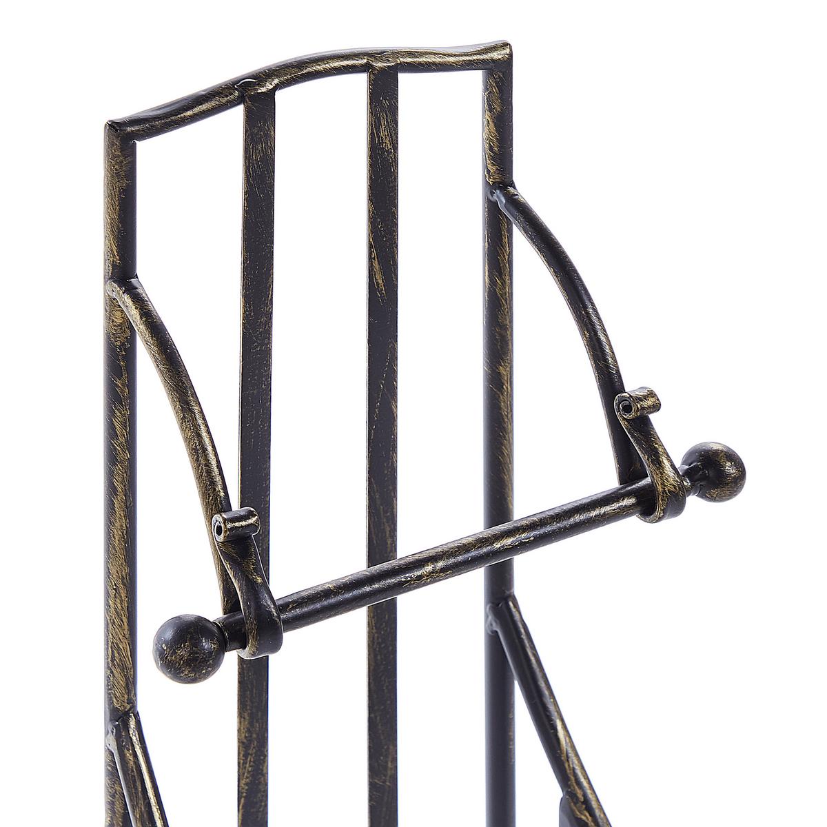TOILETTENPAPIERSTÄNDER Metall Antik Optik schwarz Brisa - Schwarz, Metall (18/68/15cm) - Beliani