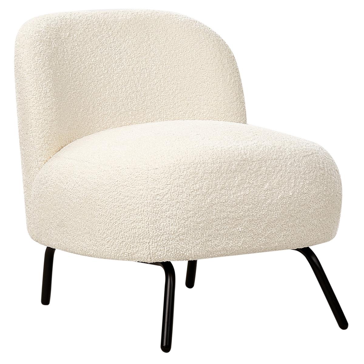 SESSEL Bouclé Cremeweiß Kumla - Weiß, Textil (62/67/70cm) - Beliani