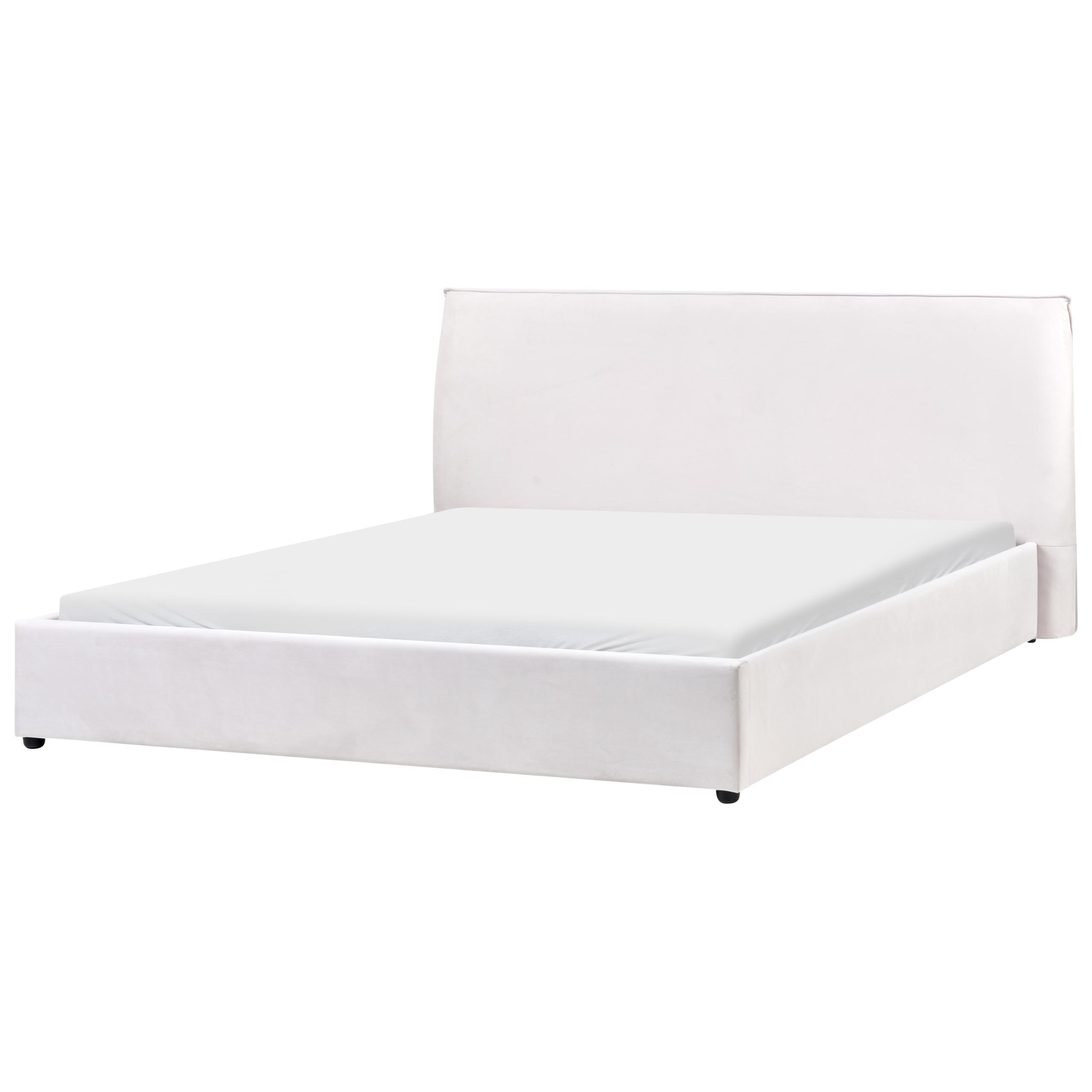 BETT mit Lattenrost 180/200 cm Cremeweiß Lavaur - Weiß, Textil (180/200cm) - Beliani