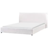 BETT mit Lattenrost 180/200 cm Cremeweiß Lavaur - Weiß, Textil (180/200cm) - Beliani
