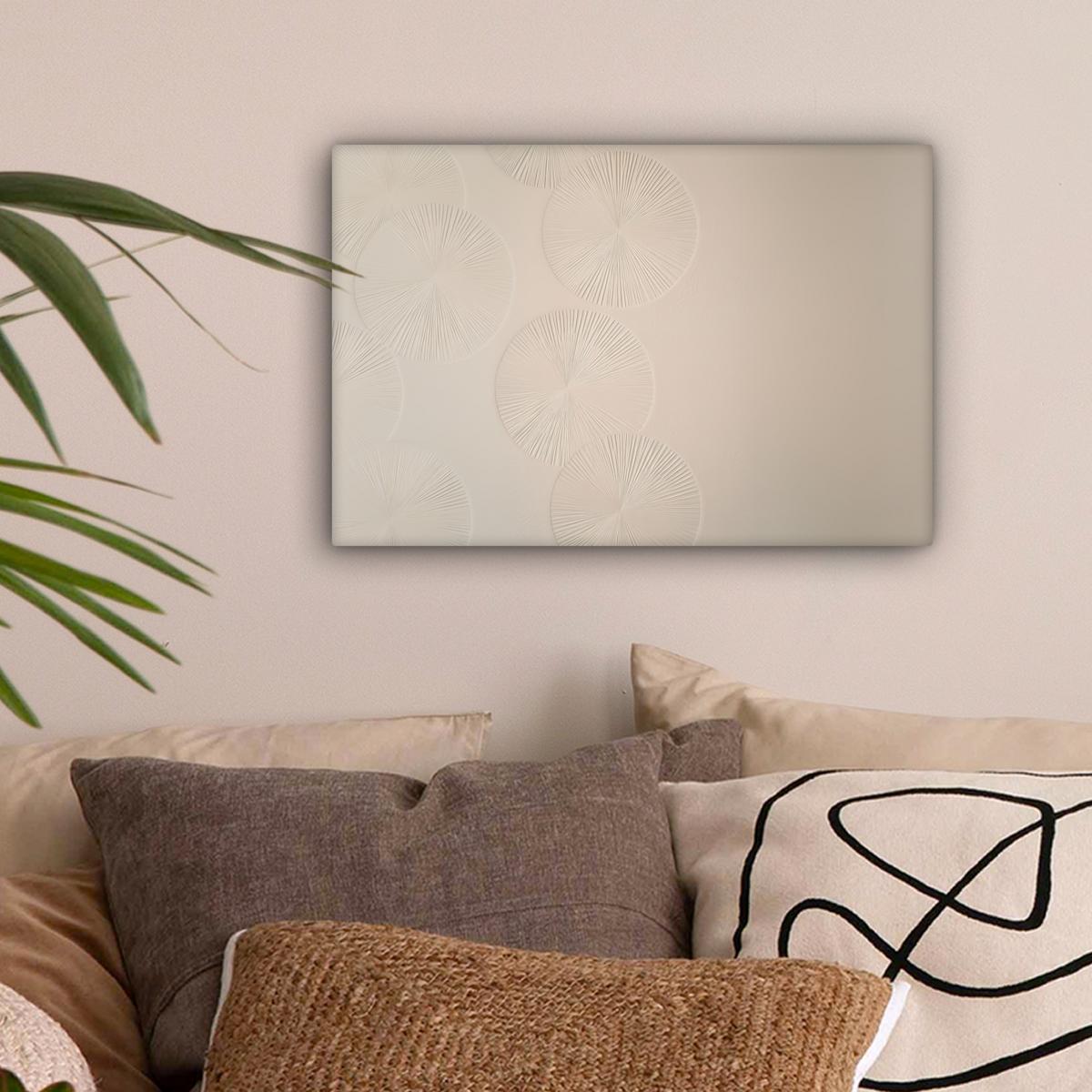 LEINWANDBILD Japandi - Beige - Modern Deko Schlafzimmer 30x20 cm - Ecru, Textil (30/20cm) - MuchoWow