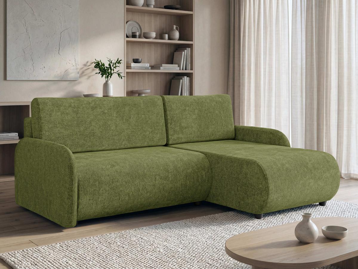 ECKSCHLAFSOFA Nest - Schwarz/Grün, Holz/Kunststoff (233/160cm) - MIRJAN24