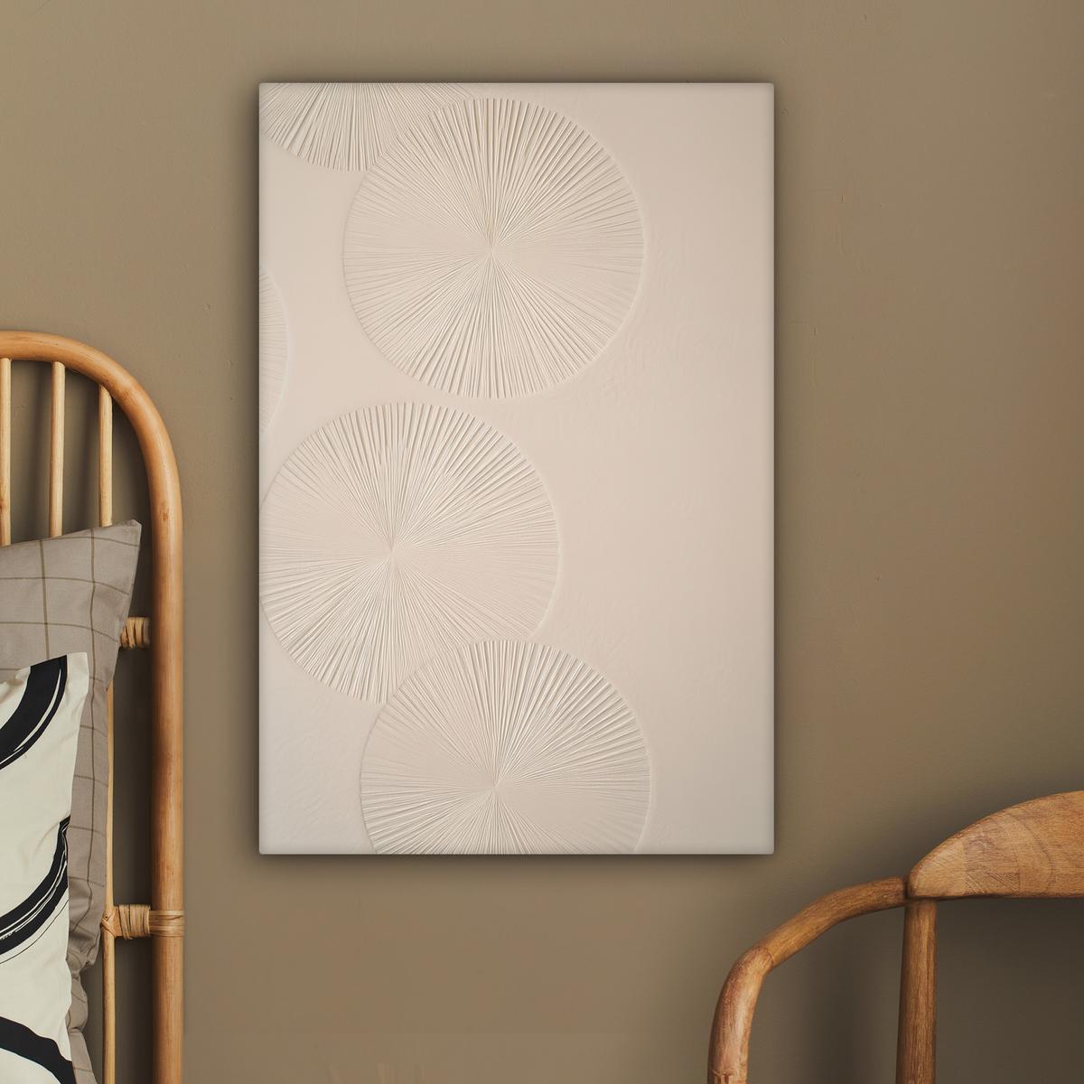 LEINWANDBILD Japandi - Beige - Modern Wanddeko Schlafzimmer 60x90 cm - Ecru, Textil (60/90cm) - MuchoWow