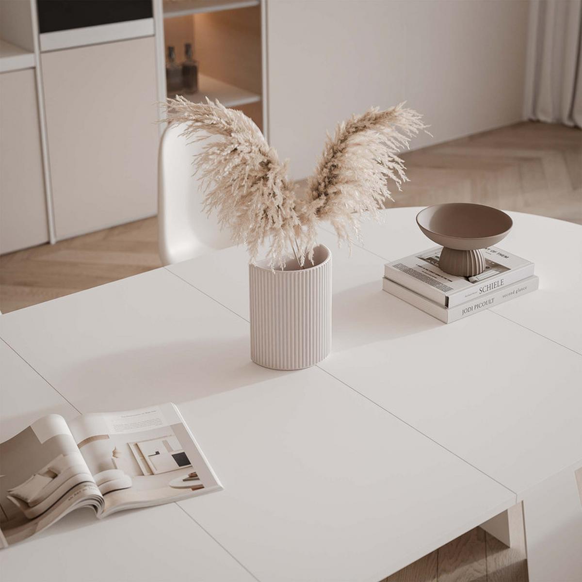 AUSZIEHTISCH FORTE 120/76 cm, Weiß - Weiß, Holzwerkstoff/Metall (120/120/76cm) - Idohome