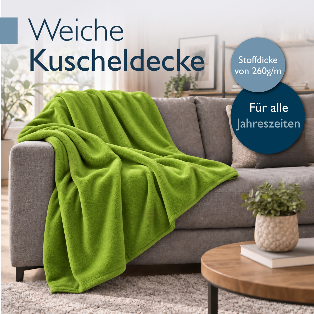 DECKE Aurelia 150/200 cm Grün - Grün, Textil (200/150cm) - Beautissu 