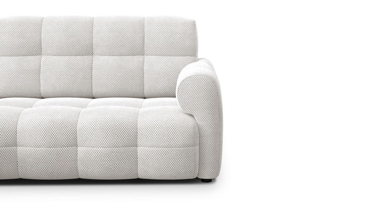ECKSOFA MELLOW 3-Sitzer, creme - Creme/Schwarz, Holz/Textil (232/156cm) - Wozimo