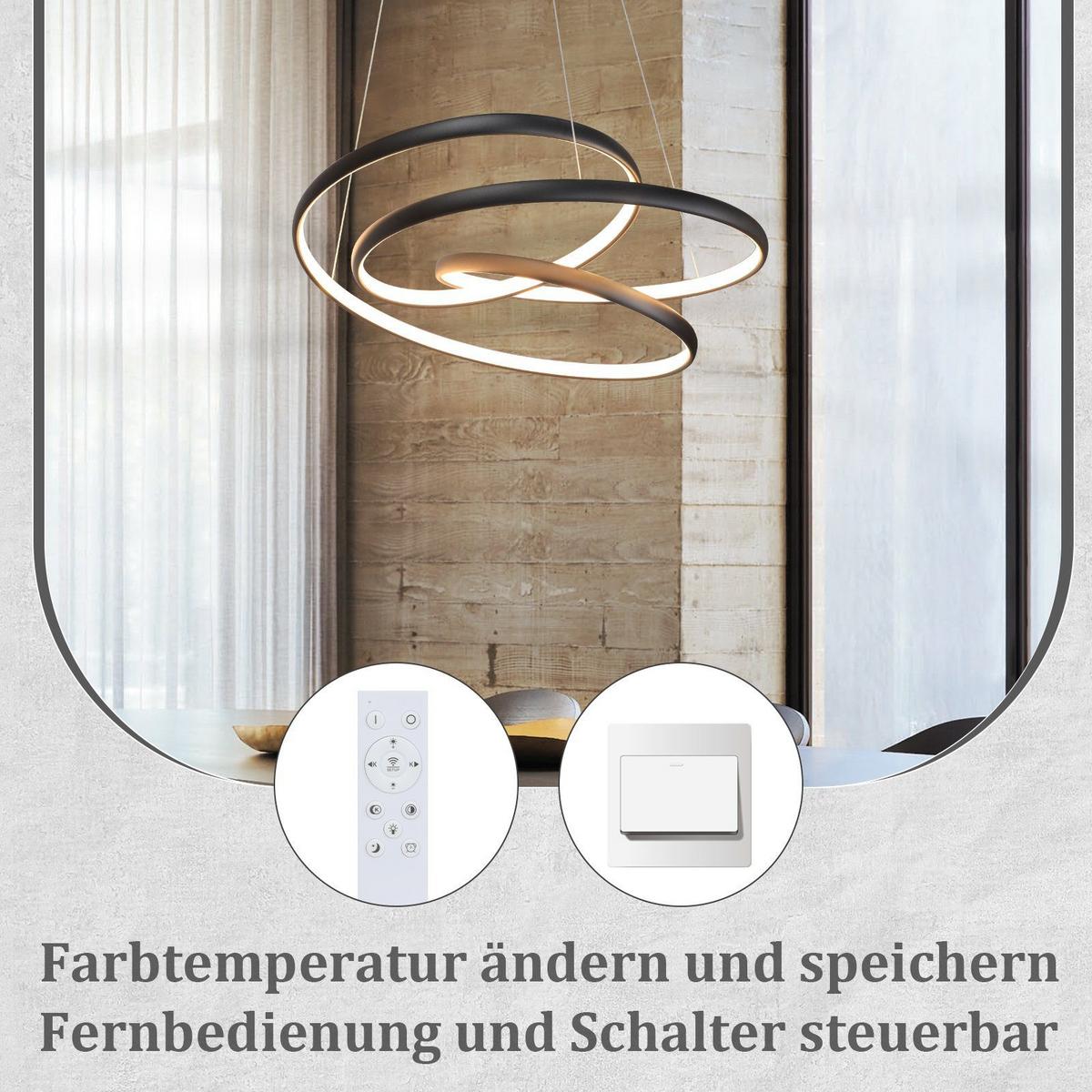 PENDELLEUCHTE Sonne 50/50/5 cm - Schwarz, Metall (50/50/5cm) - Nettlife