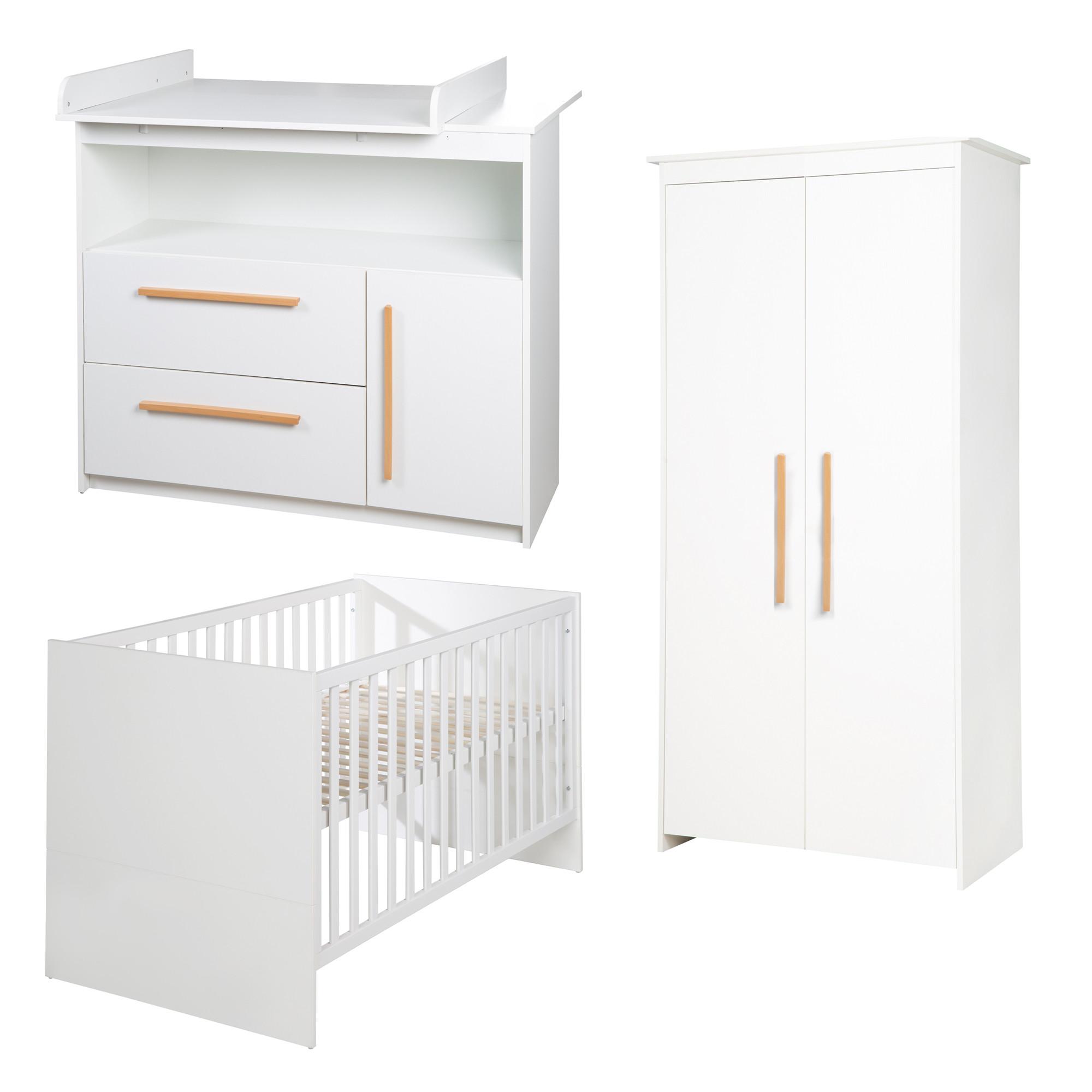 BABYZIMMER-SET Lilo 3-teilig - Weiß, Holzwerkstoff (117.5/190/144cm) - Roba