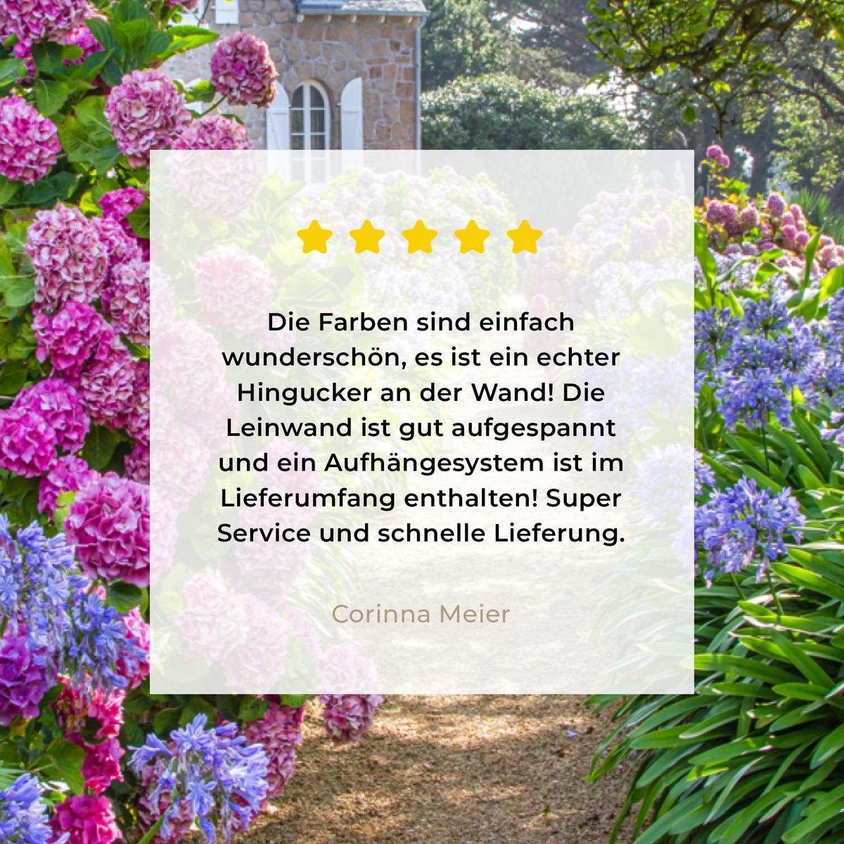 LEINWANDBILD Hortensie - Durchsichtig - Blumen - Sommer - Lila - Weg Wandbild 40x30 cm - Lila, Textil (40/30cm) - MuchoWow