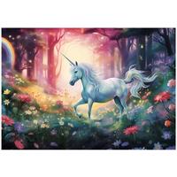 FOTOTAPETE Mädchen Einhorn Rosa 254x184 cm - Multicolor, Papier (254/184cm) - Wallarena