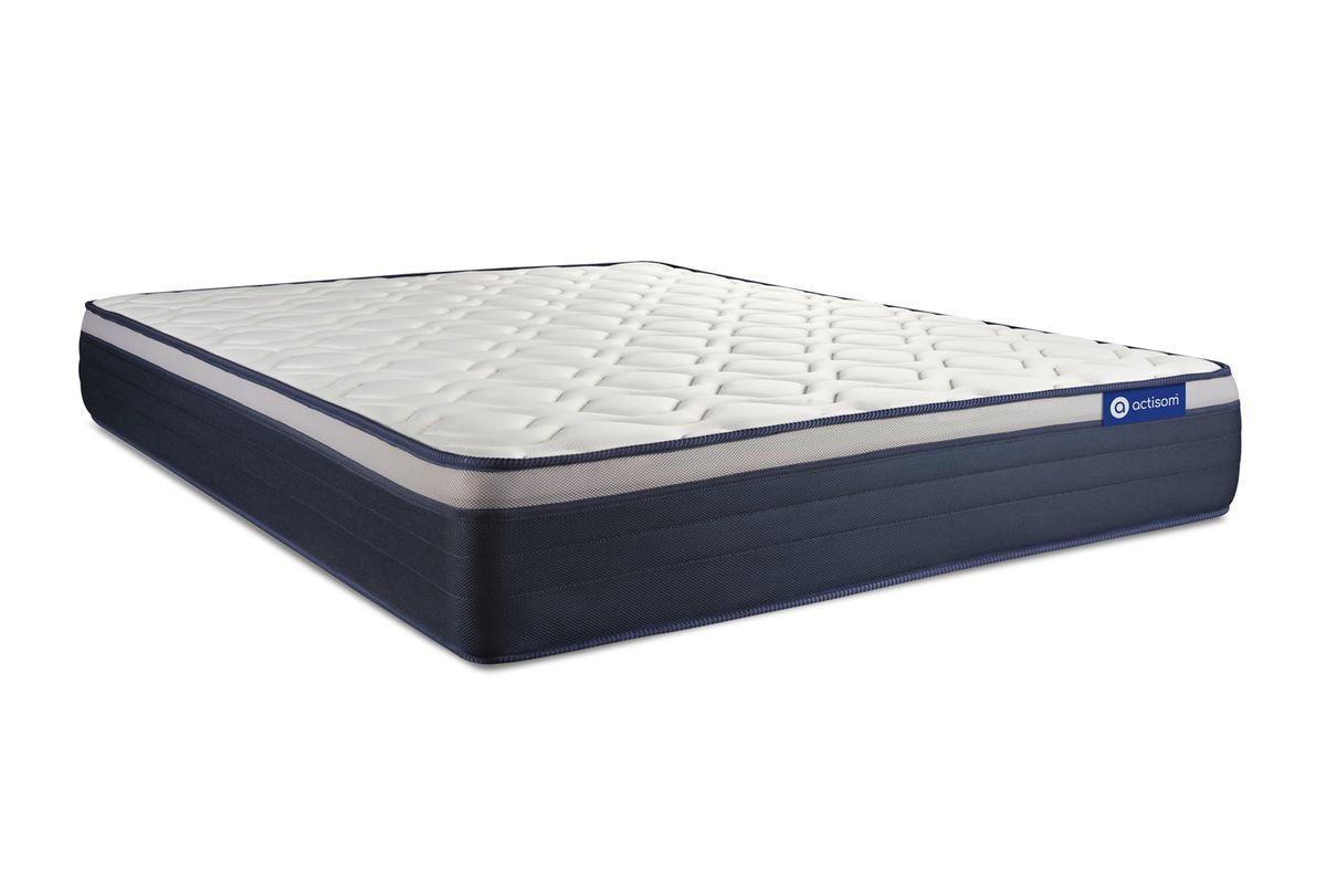 BETT Actilatex max Latex und Memory-Schaum 120 x 195 cm h3 - Kit Bettgestell Grau - Beige/Grau, Karton/Holz (120/195cm) - ACTISOM