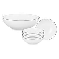 SCHÜSSEL SET Lido Black Line weiß 7-tlg. - Weiß, Keramik (2/2/2cm) - Seltmann Weiden